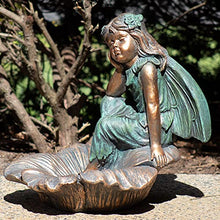 Zaer Ltd. Large Magnesium Fairy Statues for Outdoor Use (Fairy Sitting on Flower Bowl Gardenia)