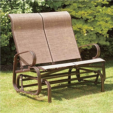 MISC Bronze Twin Seat Outdoor Glider Brown Beach Polyester Steel