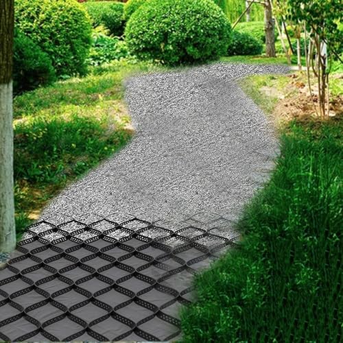 2" HDPE Gravel Stabilizer Heavy Duty Ground Reinforcement Permeable Erosion Control Soil Stabilization for Driveway Walkway Patio Parking Slope Landscape Paver(6x10m(20x33ft))