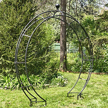 Zaer Ltd. Large Elegant Round Garden Arch Moon Gate Black