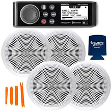 Fusion Entertainment Marine Receiver MS-RA70NSX with 2 Pairs of EL-F651W 6.5" Coax Grills White