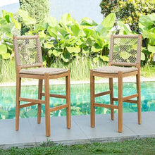 Cambridge Casual Carmel 2-Piece Teak Wood Outdoor Bar Stool Set