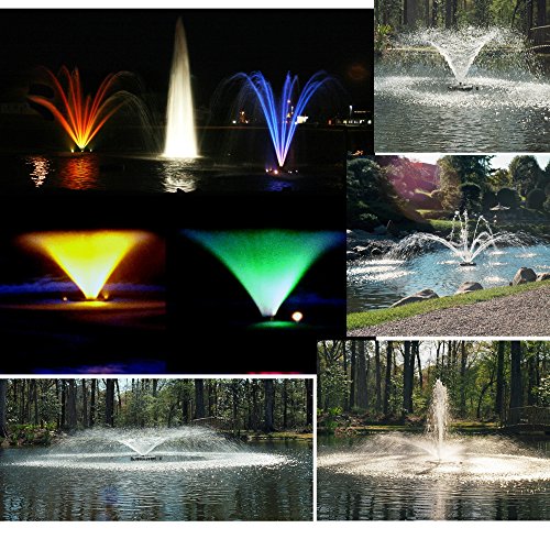 Kasco 1HP J Series Aerating Pond Fountain with LED Lighting White