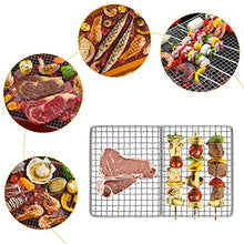 Grill Plate Ultralight Barbecue Rack BBQ Wire Mesh Baking Roasting Cooling Net Plate for Outdoor Camping Backpacking (D 10.6 * 6.6 * 0.2 in)