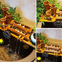 Bamboo Water Fountain Garden Decor, Bamboo Fountain Kit, Garden Water Fountain Bamboo Water Feature Pump Water Landscape (70cm/27.6in)