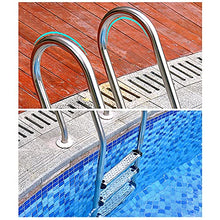 Swimming Pool Handrail 304 Stainless Steel Non-Slip Pool Ladder with 3 Steps for 1-1.4m Pool Need to be Embedded/Silver / 158x65x50.2cm (Silver 158x65x50.2cm)