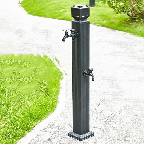 Freestanding Vertical Garden Water Column with Copper Tap, Decorative Outdoor Fountain for Yard Irrigation and Hydration (Height 110Cm)