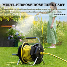 JTYMZYY Hose Reel Cart, Wall Mounted Garden Hose Reel, Outdoor Portable Hose Storage Rack (Hose Reel+25m Pipe)
