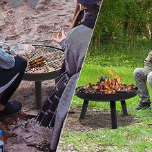 Fire Pit Table Top with 2 in 1 Round Shape Heating Portable Fire Pit Outdoor Folding Firepit Fireplace Heat Bowl Fire Pit Patio Garden Heater Outdoor BBQ Camping