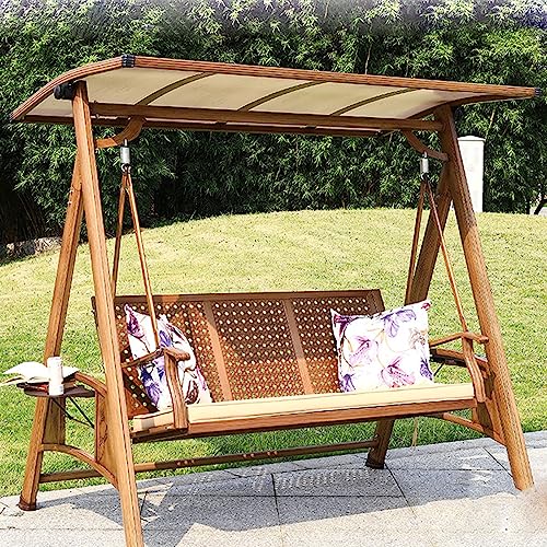 uhyOHF Outdoor Garden Swing Solar Rocking Chair Hammock Porch Swing Garden Swing Chair Canopy Swing Suitable for Garden Pool Side (A