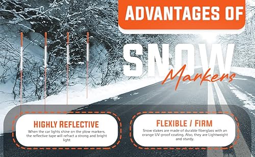 Polar Snow Products 2000 Pack 48 Inch Driveway Markers with 12" Install Drill Bit Orange