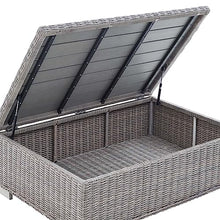 Modway EEI-3982-LGR Conway Outdoor Patio Wicker Rattan Coffee Table, Light Gray, 15" x 45" x 31"