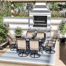 Pamapic 7-Piece Patio Dining Set with 6 Swivel Chairs Beige