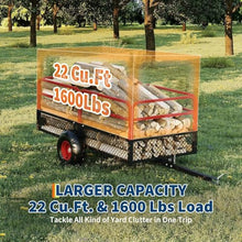 22 cu ft 1600 lb Tow Behind Dump Trailer Cart for Garden Yard
