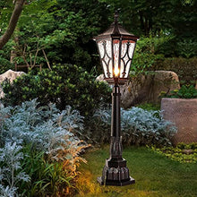 - External Yard Lamps Glass Shade E27 Lawn Lights V-intage House Porch Outdoor Path Lights Waterproof Floor Mount Light Fixture Compatible with Garden Landscape Patio Driveway ,chandelier lighting