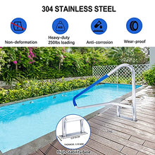 Swimming Pools Handrails for Inground Pool, Pool Safety Handrail with Quick Mount Base, Stainless Steel Pool Railing, Easy Mount Hand Grab Rail