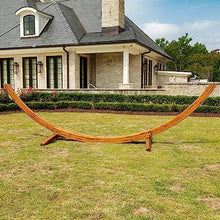 Hatteras Hammocks Canyon Brown Deluxe Roman Arc Cypress 15 ft. Hammock Stand, Southern Cypress Wood, Rust Resistant Hardware, Handcrafted in The Carolinas, 450 Pound Weight Capacity