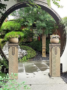 ARCVOX Asian Zen Pagoda Pedestal Stand Pillar, Polyurethane Antique Stone Columns, Pedestal Stand Holder Indoor Outdoor, Landscape Prop Scene Layout (Size : Size L)