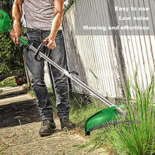 JOMRTS Battery Grass Outdoor Portable Electric Lawn Mower Garden Small Rechargeable Weeder, Multifunctional Agricultural Lawn Mower, High-Power Brushless (Green Battery*2)