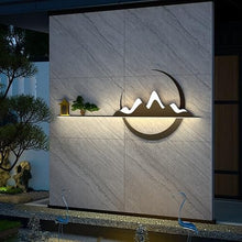 HEAIQI Outdoor Wall Light Chinese Style Outdoor Villa Garden Wall Decorative Lamp, Solar Terrace Courtyard Exterior Outdoor Night Light