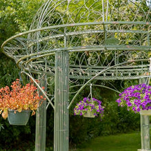 13ft. Tall Round Metal Garden Gazebo in Antique Finish (Antique Green)