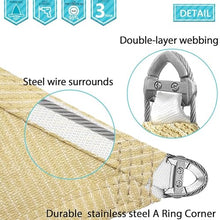 COARBOR 20'x46' Reinforced Wire Sun Shade Sail Heavy Duty Canopy Cover Beige