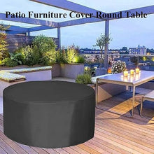 Outdoor Round Table Cover 51x28in, Garden Furniture Covers Waterproof, Patio Furniture Set Cover Waterproof, Windproof Fitted Round Table, 420D Oxford Fabric Patio Set Cover (H 150x35in)