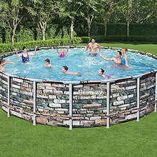 Power Steel Bestway 56881E 20-Ft Diameter Frame Round Above Ground Swimming Pool Set Multi