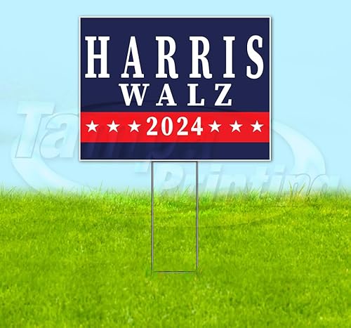 TampaPrinting Harris Walz YS00083 Yard Sign 18" x 24" with Metal Step Stake