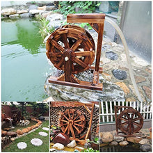 Waterfall Fountain Wood Water Wheel with Bracket Chinese Feng Shui Scene Decoration Decorative Freestanding Vintage Rustic Ornamental Pond for Garden,Patio Backyard,Porch,Yard (Size : Diameter 50cm(1