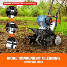 SENIX 4QL 4-Cycle Gas Powered Tiller Cultivator, 46cc Full Crank Engine, 15-Inch Tilling Width, 8-Inch Tilling Depth, Easy Start, Foldable Handles for Compact Storage (TL4QL-L1)