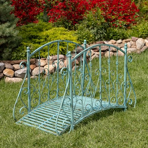 Zaer Ltd. Metal Garden Bridge Paris-1968 Cobalt Blue