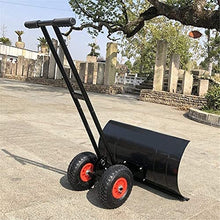 Snow Shovel Snow Pusher Shovel with Wheels| Heavy-Duty Snow Removal Vehicle for Road Surface Cleaning Snow Pusher