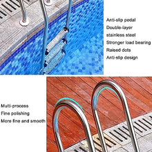LMMIAMZ Stainless Steel Swimming Pool Ladder, Non-Slip 2/3 Step Handrail for Open-Air Baths, Durable 1.0/1.2/1.5mm Thickness, Silver-B, 1.5mm Tube Wall, Safe Pool Access