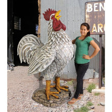 Design Toscano Cock-a-doodle-do, Giant Roadside Rooster Garden Statue, Multicolored
