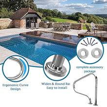 MSHOSAC Sturdy Pool Safety Handrails Swimming Pool Handrails, Stainless Steel Pool Railings Safe Non-Slip with Quick Mount Base, Swimming Pool Hand Rail for Inground Pool Entry, Easy to Instal