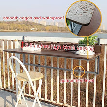 ZGLINMZ Adjustable Folding Balcony Table - Space-Saving Patio Railing Table - Portable Hanging Outdoor Bistro Table for Deck Garden and Balcony - Ideal for Small Spaces