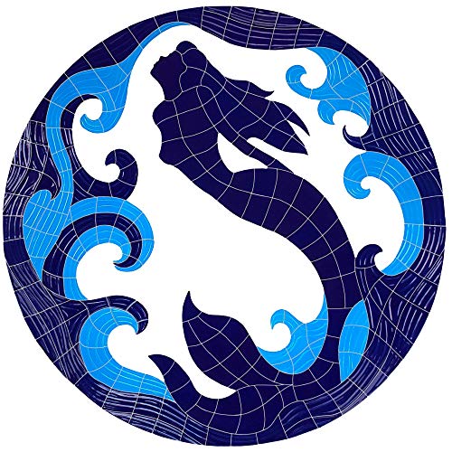 Artistry in Mosaics Mermaid Medallion Pool Mosaic 48" x 48" - Made in USA