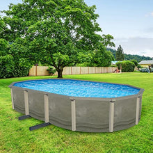 Blue Wave Trinity 18x33-ft Oval 52-in Deep Steel Wall Above Ground Pool Package Gray