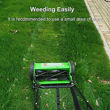 Hand Push Reel Mower, Manual Lawn Mower with Collection Bag, 4 Position Height Adjustment, Lightweight Walk-Behind Lawn Sweeper,12inch, Green