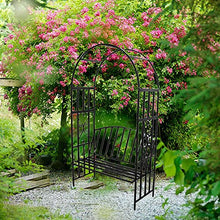 Garden Arch with Metal Frame,Arch Backdrop Stand,for Climbing Planting Plant Stand in Garden Yard Outdoor (Color : Black)