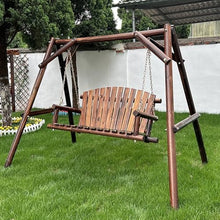 DYUNCZ 2-Seat Porch Swing with A-Frame Stand, Patio/Garden Swing, Slatted Seat, Bearing Capacity 300kg, for Outside Yard, Garden, Deck, Poolside