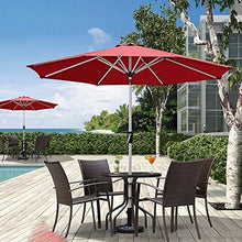 Outdoor Garden Parasols Outdoor Sun Shade Umbrella for Beach/Pool/Patio/Coffee 2.7 m (9 ft) Red Garden Parasol with Crank Tilt 8 Sturdy Steel Ribs