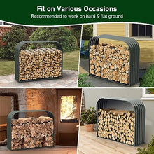 A ANLEOLIFE Outdoor Firewood Rack, Trio Gray 2-Pack with Corrugated Roofs