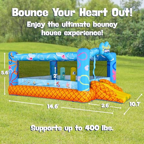 SUNNY & FUN Spongebob Inflatable Bounce House 12x10.5 Ft