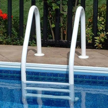 3 Rung Step Ladder Inground Pool Handrail with Polymer Finish, White
