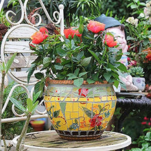 FAFACAI Handmade Plant Pot Balcony Terrace Flower Pot Large Garden Ceramic Flower Pot Indoor and Outdoor Bonsai Planter American European Golden Garden (Golden 23 * 19cm)