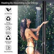 CFDZCP Outdoor Shower kit 10 Gallon / 38L Solar Heated Outdoor Shower W/Shower Head and Foot-Washing Tap, Square Base Black PVC Body, Adjustable Temperature，Easy Installation