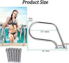 BSNANCA Pool Handrail Swimming Pool Safety Hand Rail Stainless Steel Swimming Pool Handrails, Pool Ramp Safety Railings with Flange Quick Installation Base, for Inground Pool Entrance