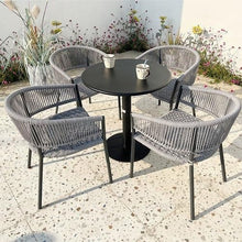 GLigeT Balcony Table and Chair Set Rattan Furniture Modern Outdoor Garden Furniture Sets Casual Table Chair Set Simple Cafe Table Chair Bistro Table Set (Color : 70cm Table-4 Chairs)